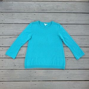 Garnet Hill real blue cashmere crewneck sweater size XS